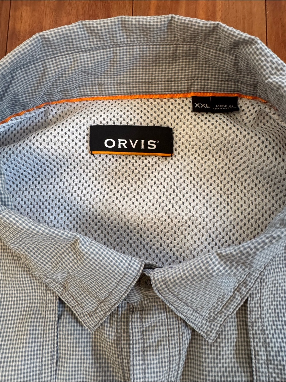 Orvis Men's Light sage Check Button-Up Shirt fishing shirt
